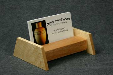 Mahogany and Maple Business Card Display