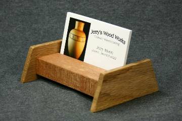 Mahogany and Oak Business Card Display